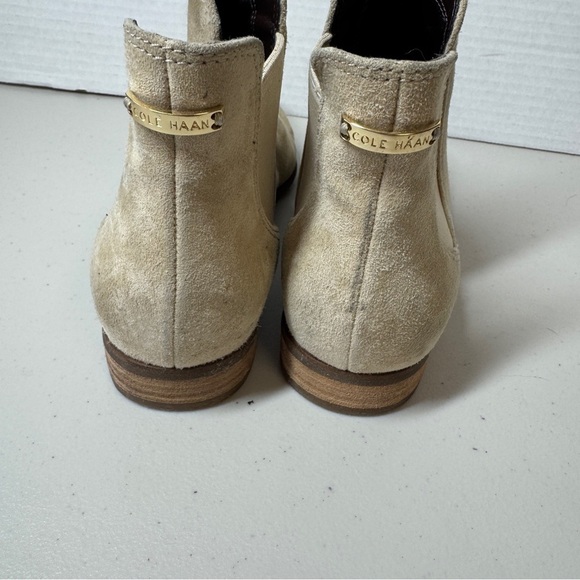 Cole Haan Light Beige Leather Upper Womens Harlyn Ankle Boots Size 6 1/2B - Picture 12 of 16